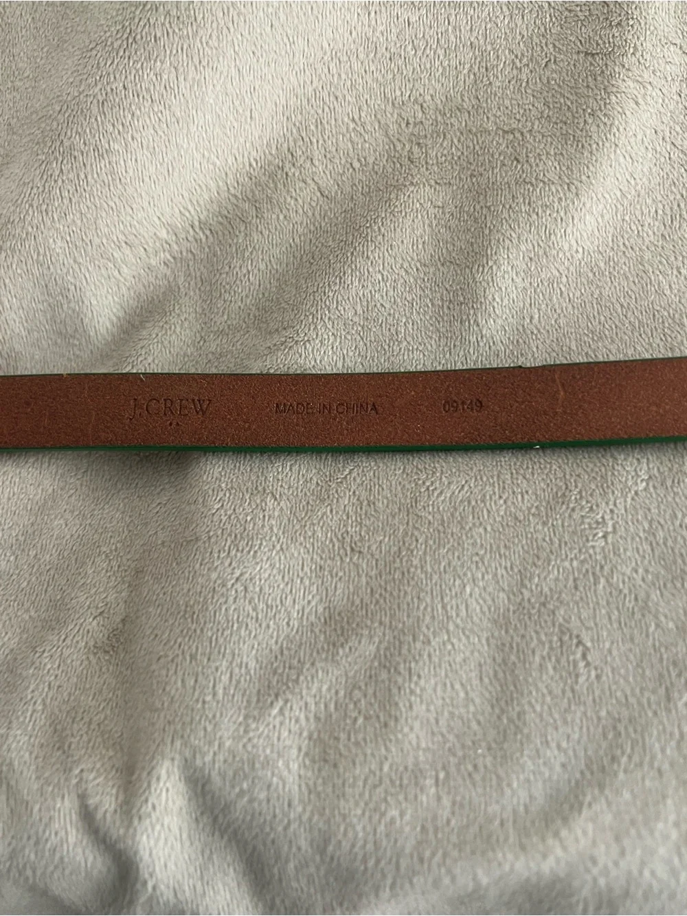 J. Crew Emerald Green Slim Leather Belt with Gold Buckle - Picture 2 of 3